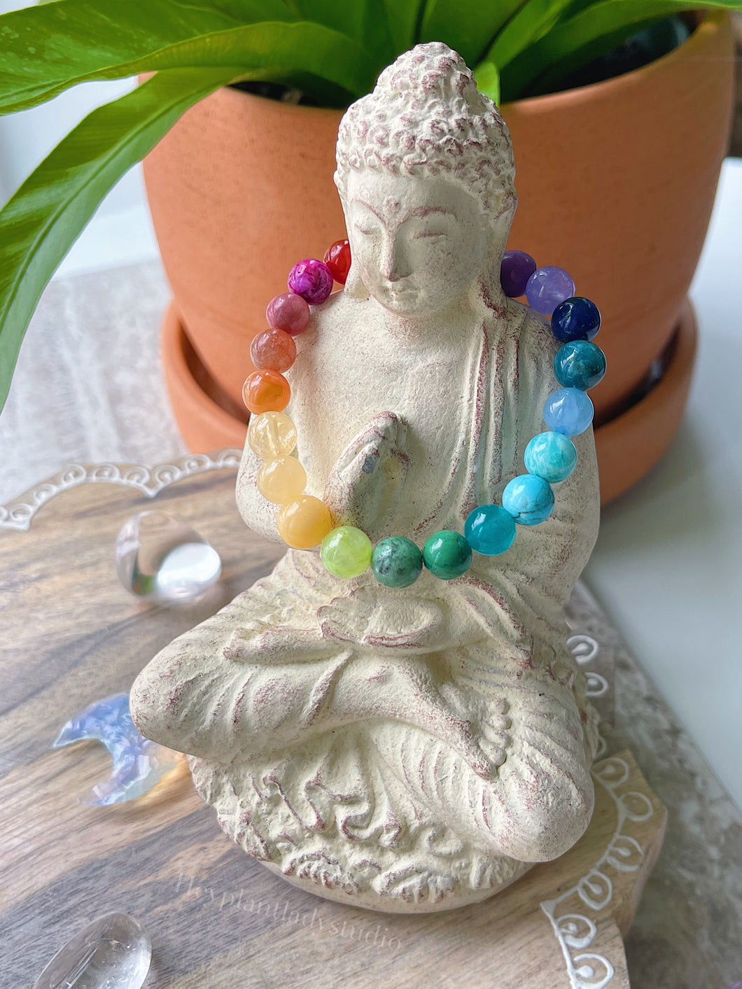 Kaleidoscope - Rainbow Gemstone Stretch Mala Bracelet
