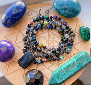 Gem Collector - Luxe Rainbow Gemstone Mala + Black Tourmaline