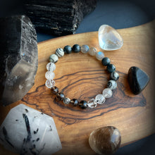 Load image into Gallery viewer, 925 Silver OM Stretch Mala Bracelet