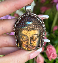 Load image into Gallery viewer, 55mm Labradorite Buddha Pendant - 3