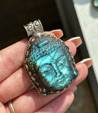 Load image into Gallery viewer, 55mm Labradorite Buddha Pendant - 8