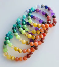 Load image into Gallery viewer, Kaleidoscope - Rainbow Gemstone Stretch Mala Bracelet