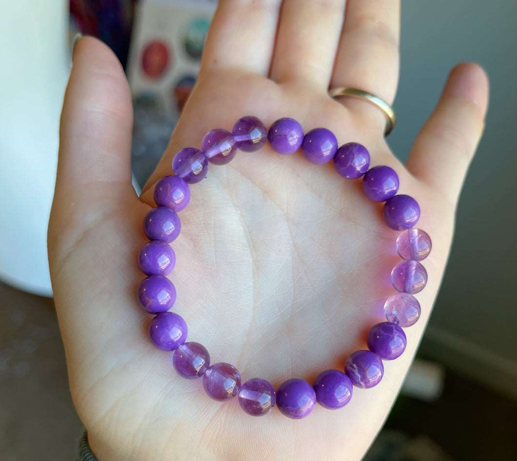 Reserved-7” Phosphosiderite and Amethyst Bracelet