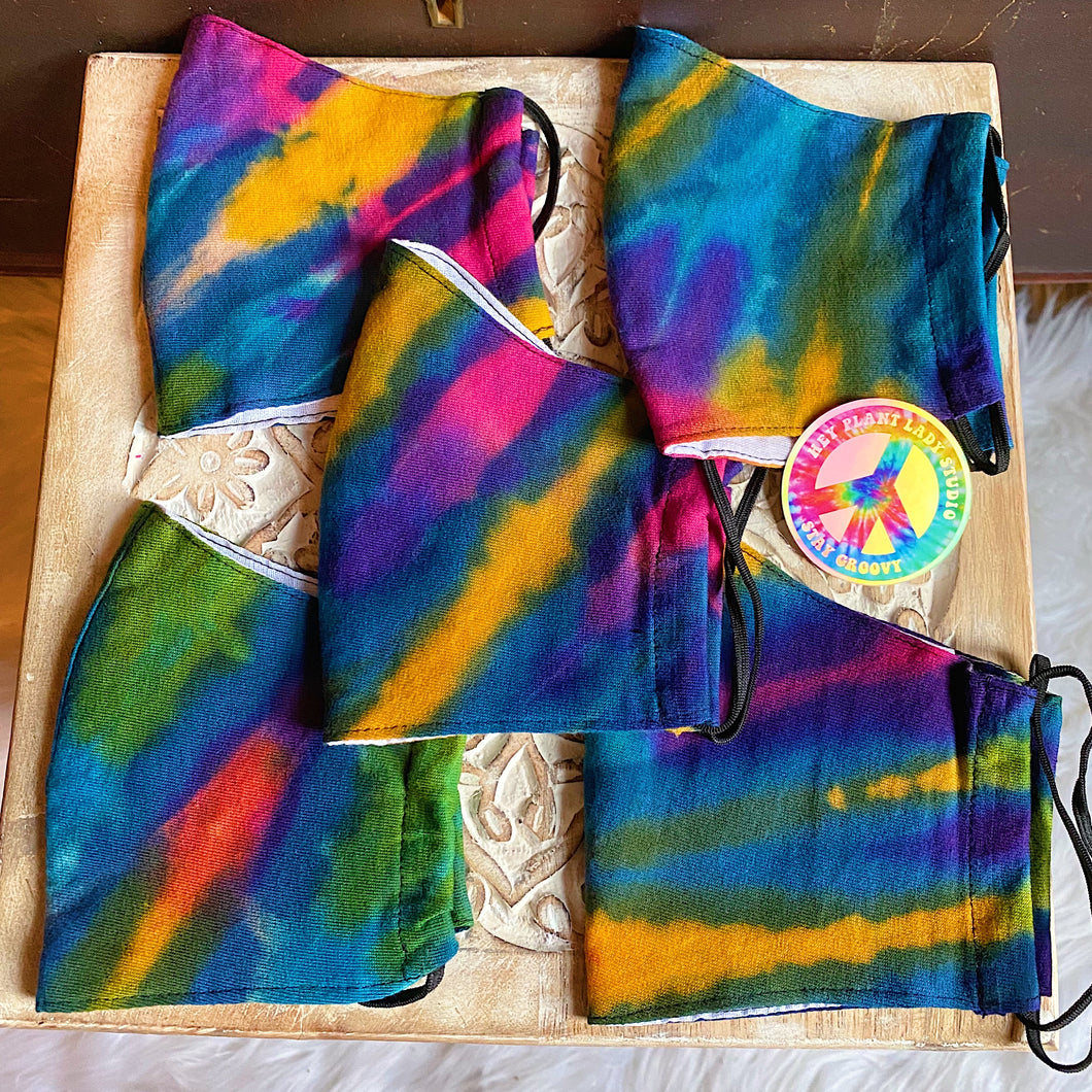 Blue Daisy - Tie Dye Mask