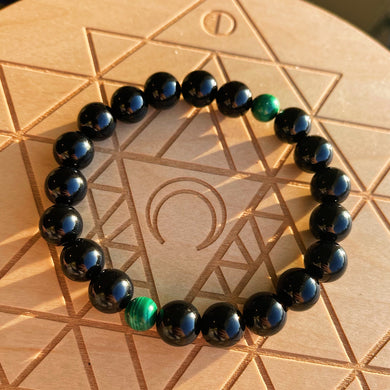 Reserved - 10mm Onyx + 8mm Malachite - 8”