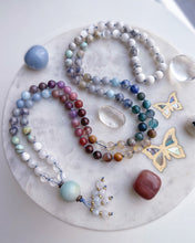 Load image into Gallery viewer, Winter Sunset - 108 Mala Necklace + Amazonite Guru