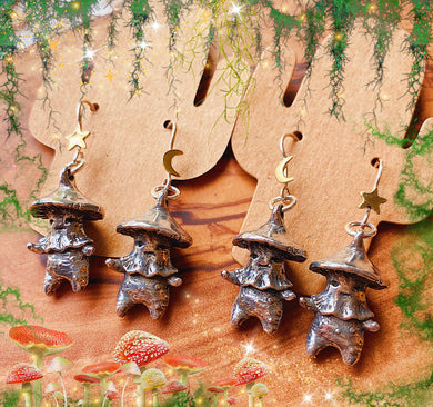Mushroom Friends Earrings - 925 Sterling Cosmic Earwire