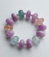Load image into Gallery viewer, 16mm Morganite + Kunzite Stretch Mala Bracelet