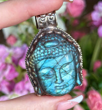 Load image into Gallery viewer, 55mm Labradorite Buddha Pendant - 8