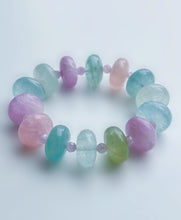 Load image into Gallery viewer, 16mm Morganite + Kunzite Stretch Mala Bracelet
