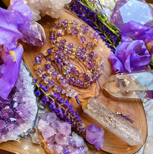 Load image into Gallery viewer, Reserved - Pre-Order - Drilled Citrine + 108 AAA Natural Ametrine Rondelles + Herkimer Diamond Mala Necklace
