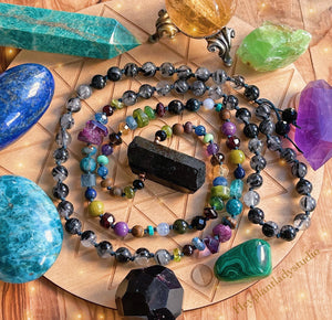Gem Collector - Luxe Rainbow AAA Gemstone Mala + Black Tourmaline